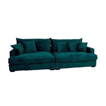 Grøn velour Sofa | Chelsey flydersofa | 3 personers sofa